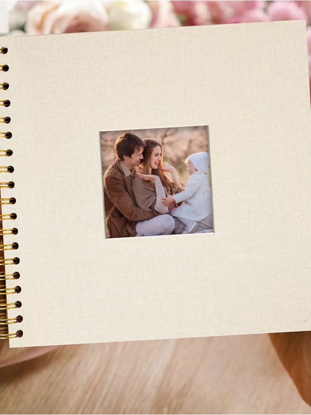 Linen-Cover Spiral Photo Album - Cream